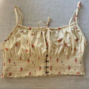 Urban Outfitters Esmeralda Smocked Crop Top